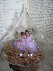 Sister Fairies, under glass